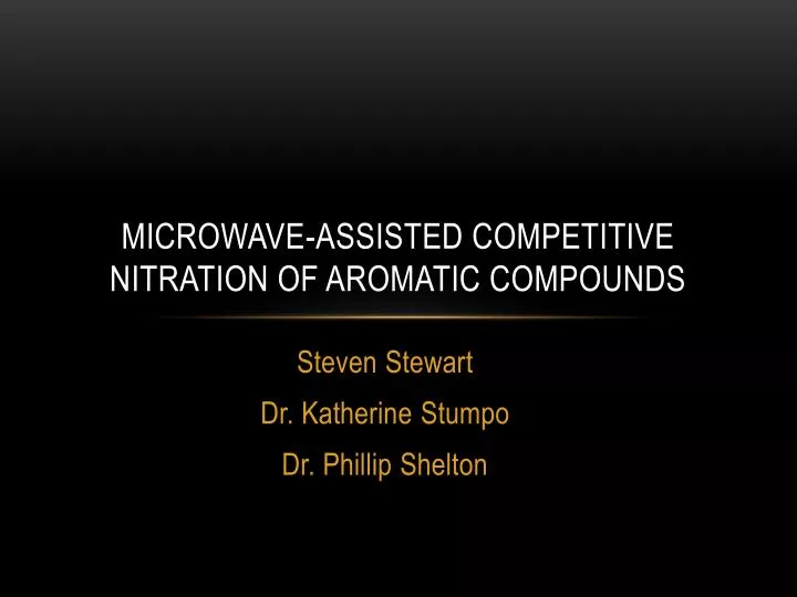 microwave assisted competitive nitration of aromatic compounds