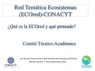 red tem tica ecosistemas ecored conacyt