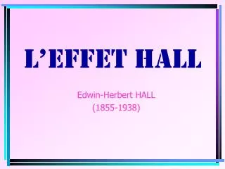 l effet hall