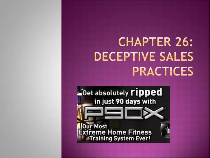 chapter 26 deceptive sales practices