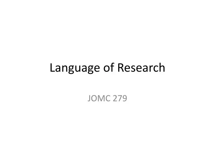 language of research