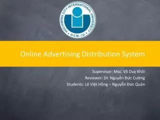 Online Advertising Distribution System