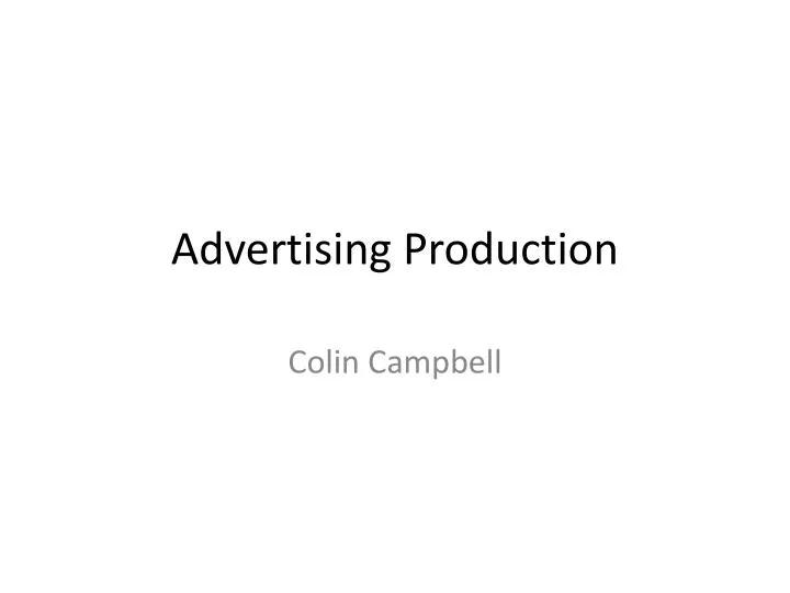 advertising production