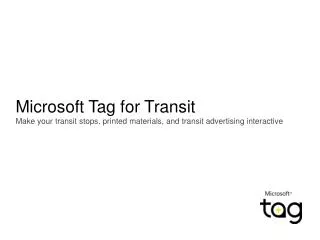 Microsoft Tag for Transit