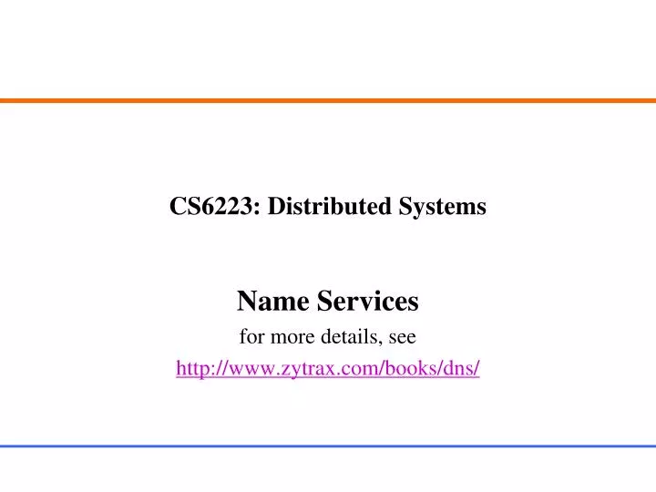 cs6223 distributed systems