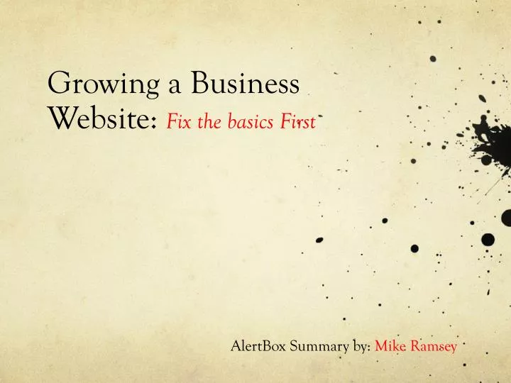 growing a business website fix the basics first