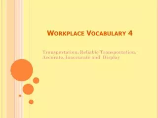 Workplace Vocabulary 4
