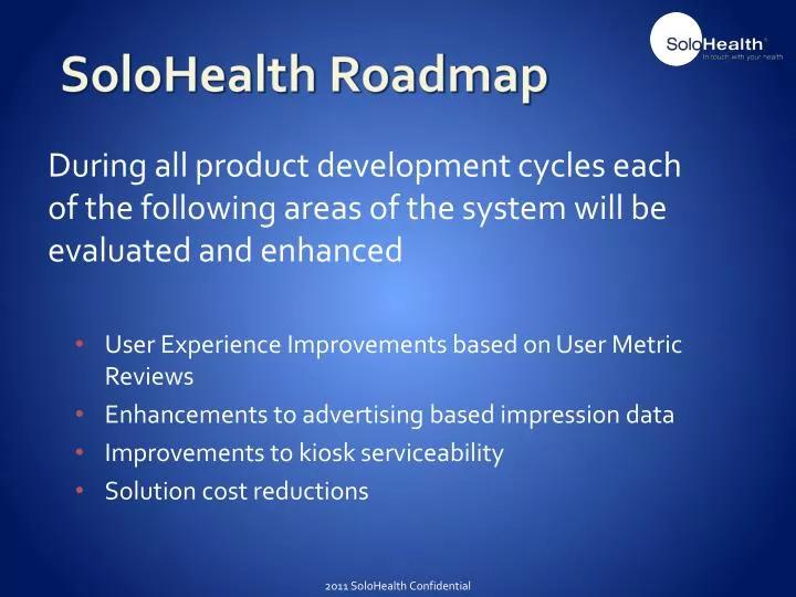 solohealth roadmap