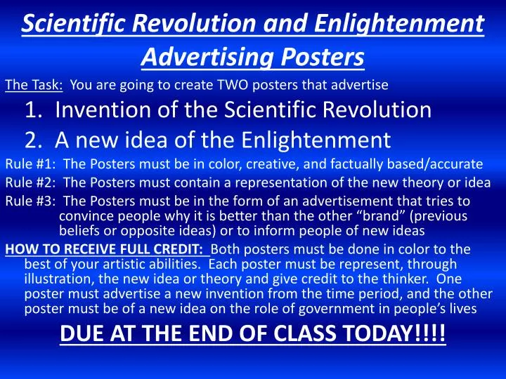 scientific revolution and enlightenment advertising posters
