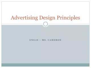 Advertising Design Principles