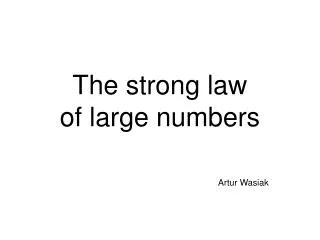 The strong law of large numbers