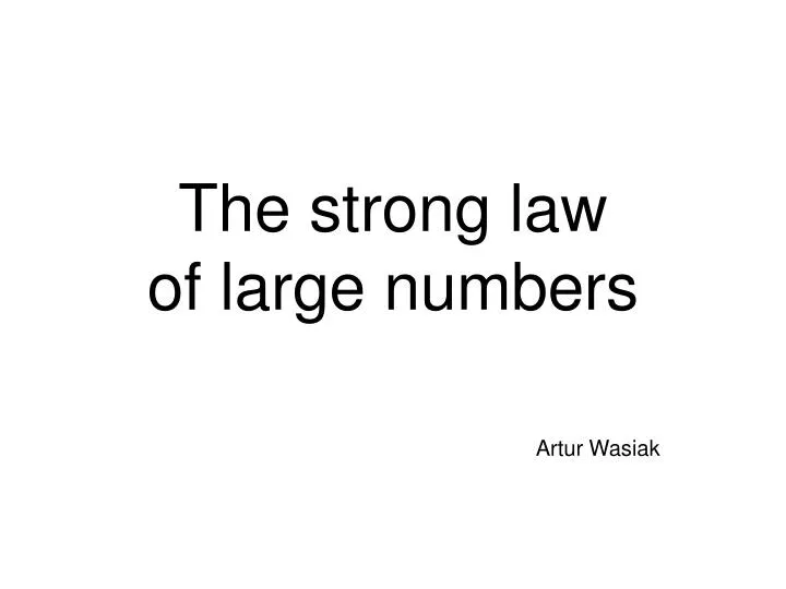 the strong law of large numbers