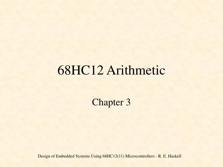 68hc12 arithmetic