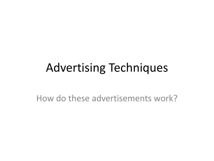 advertising techniques