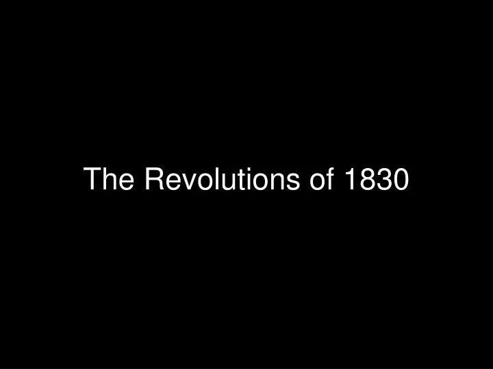 the revolutions of 1830