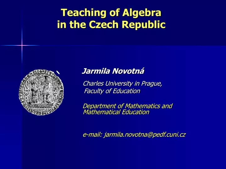 teaching of algebra in the czech republic