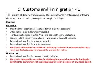 9. Customs and Immigration - 1