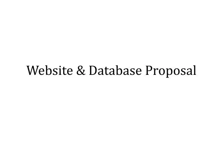 website database proposal