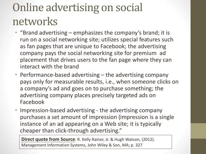 online advertising on social networks
