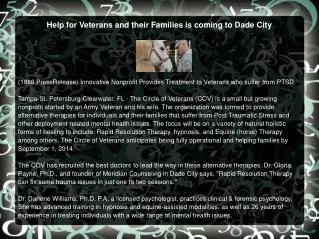 Help for Veterans and their Families is coming to Dade City