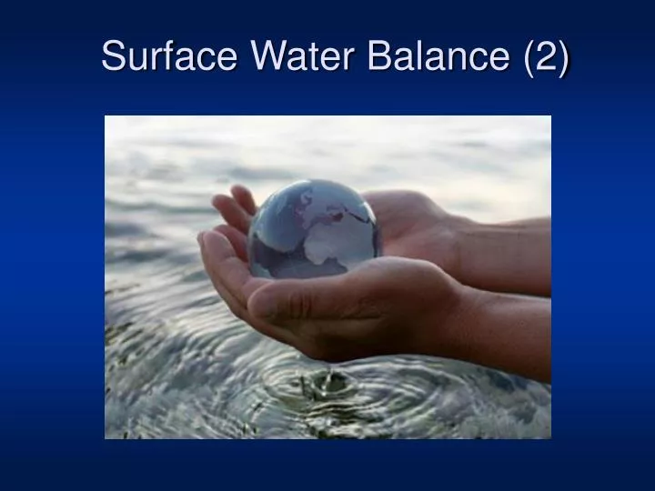surface water balance 2