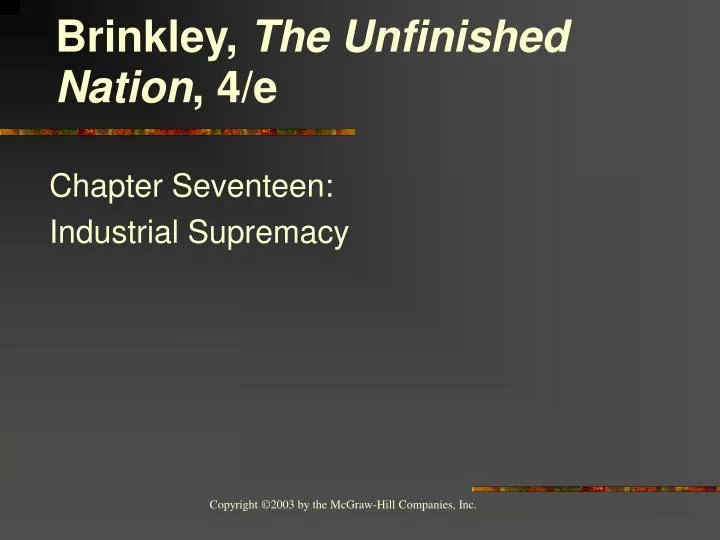 chapter seventeen industrial supremacy
