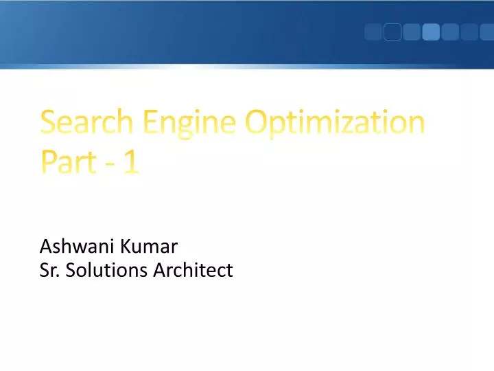 search engine optimization part 1