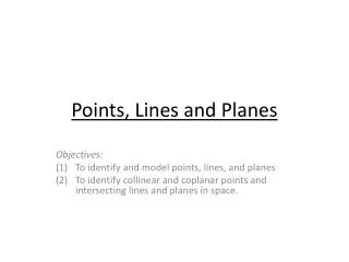 Points , Lines and Planes