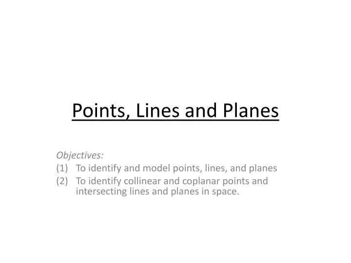 points lines and planes