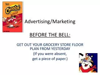Advertising/Marketing BEFORE THE BELL:
