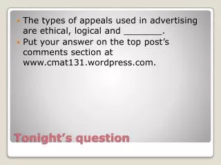 tonight s question