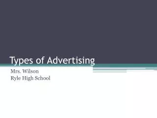 Types of Advertising