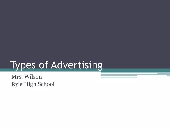 types of advertising