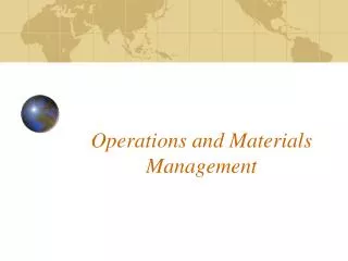 Operations and Materials Management
