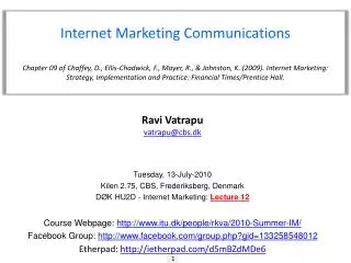Internet Marketing Communications