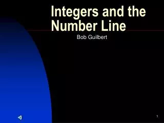 Integers and the Number Line