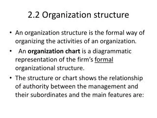 2.2 Organization structure