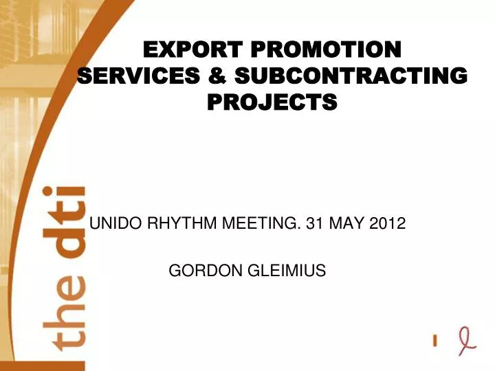 export promotion services subcontracting projects