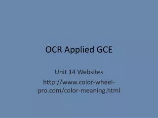 OCR Applied GCE