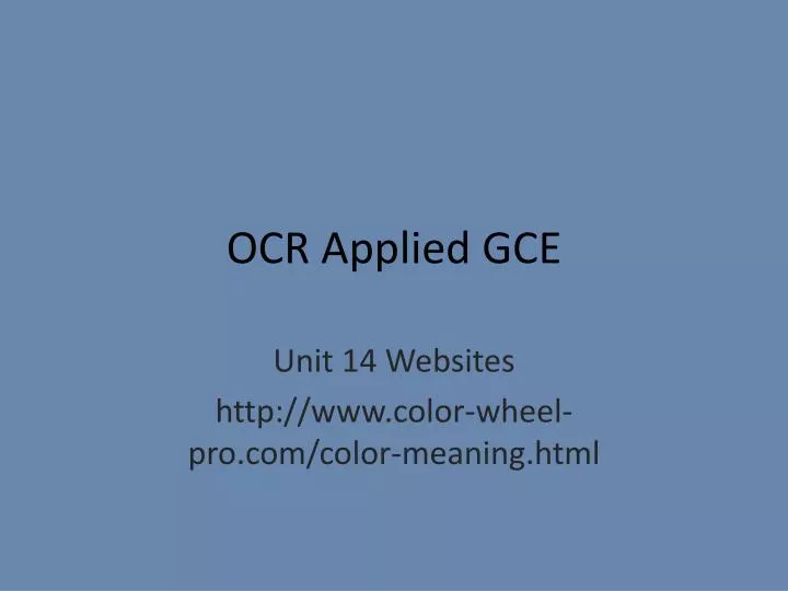 ocr applied gce