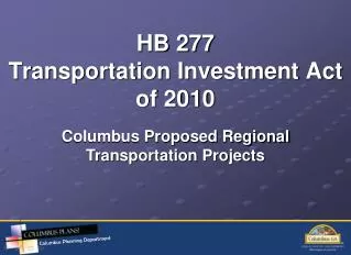HB 277 Transportation Investment Act of 2010