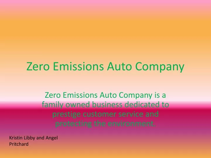 zero emissions auto company