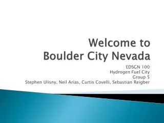 Welcome to Boulder City Nevada