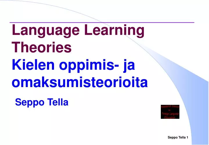 language learning theories kielen oppimis ja omaksumisteorioita
