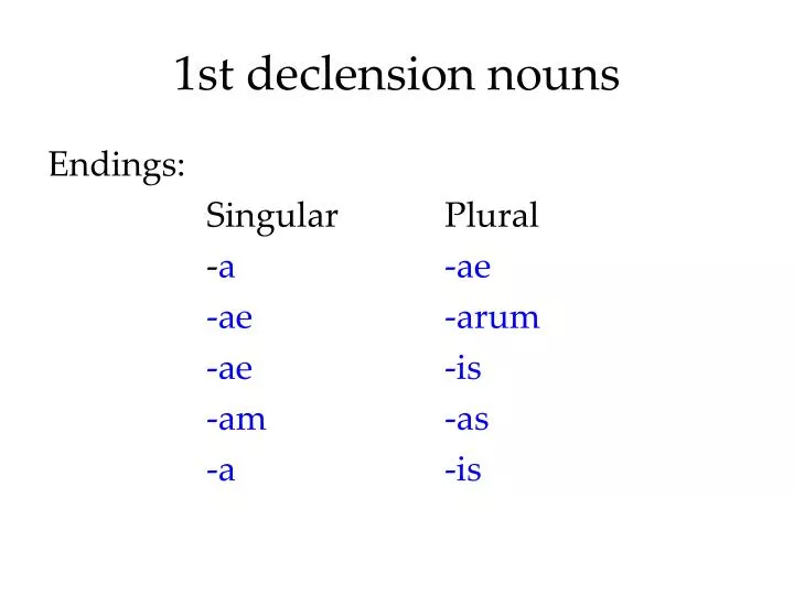 1st declension nouns