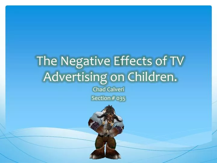 the negative e ffects of tv advertising on children