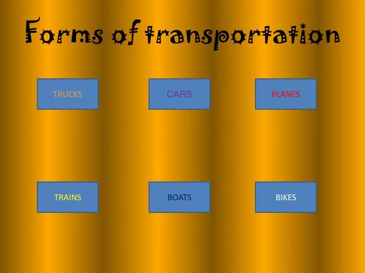 forms of transportation