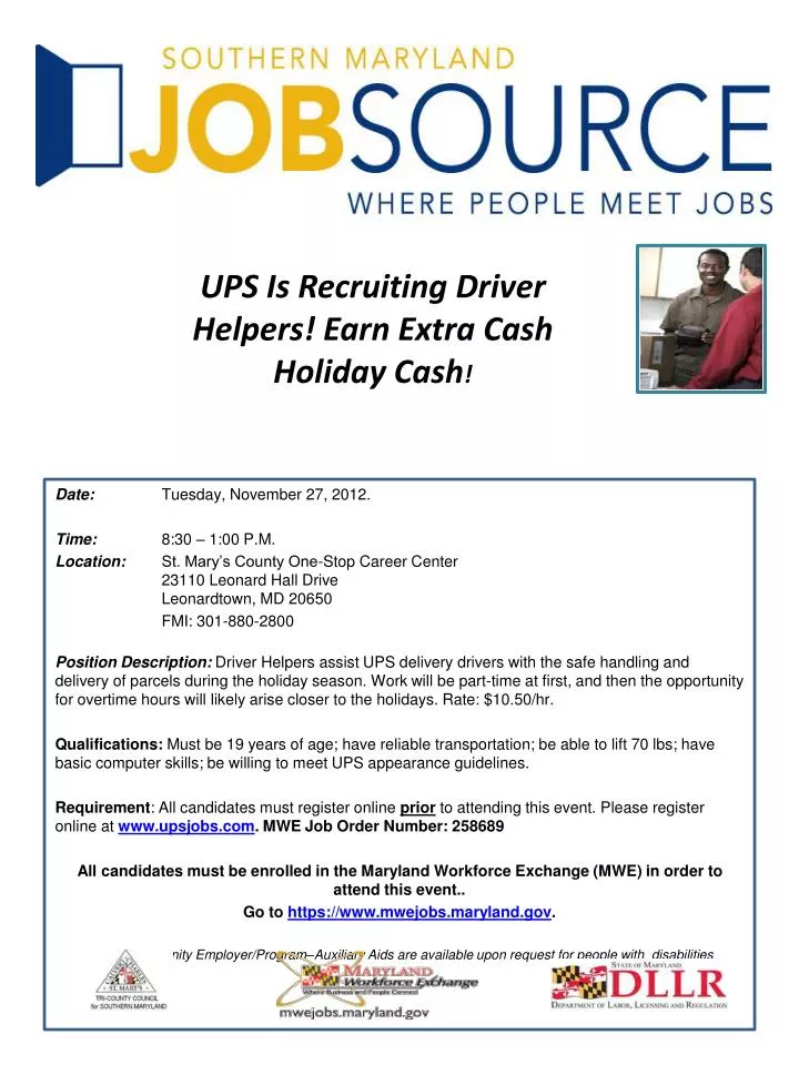 ups is recruiting driver helpers earn extra cash holiday cash
