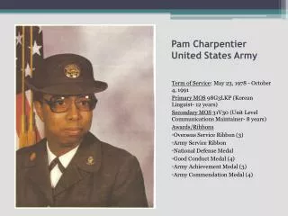 Pam Charpentier United States Army