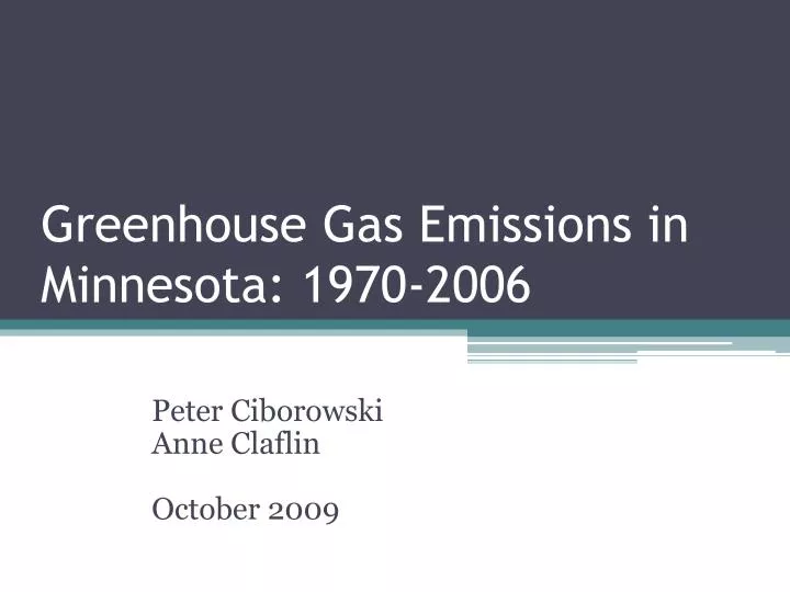 greenhouse gas emissions in minnesota 1970 2006